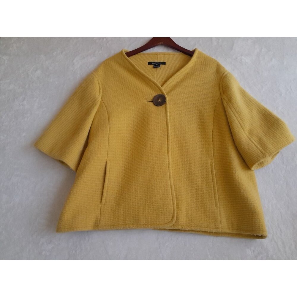 Ellen Tracy Elegant Angora Wool Designer Vintage Inspired Size 16 Coat Pockets